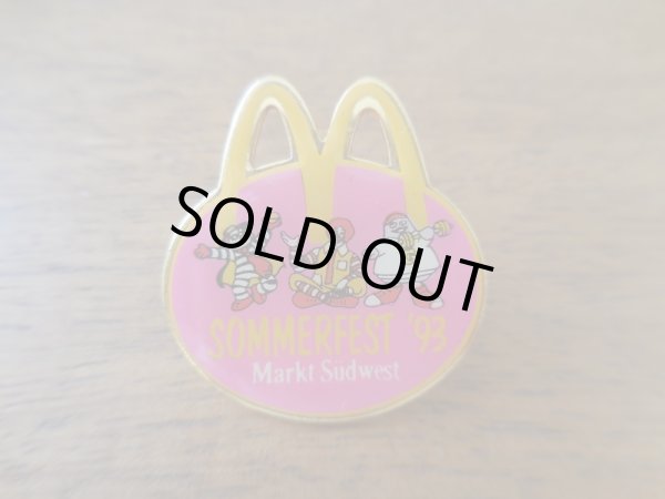 画像1: 【McDonald's SOMMERFEST'93】ピンバッジ ピンバッチ PINS カナダ マクドナルド　グリマス ハンバーグラー  (1)