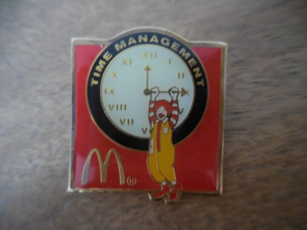 画像1: 【McDonald's TIME MANAGEMENT】カナダ ピンバッジ ピンバッチ PINS マクドナルド　ドナルド 時計 (1)